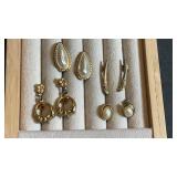 Goldtone earrings, pierced