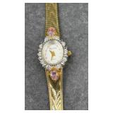 Ladies Elgin Diamond & Pink Quartz Watch