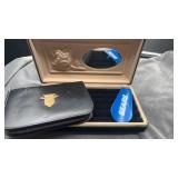Detroit Athletic Club card case, jewelry box and