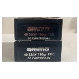 100rds Ammo incorporated 40 s&w 180 gr.