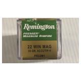 50 rds Remington 33 gr premier Magnum rifle 50
