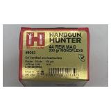 10 rds Hornady handgun, hunter 200 gr