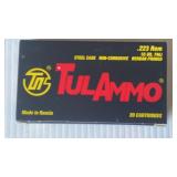 Tulammo .223 55 Gr. FML 20 cartridges.