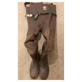 Size 13 Chest Waders w/ Attached Boots Brown