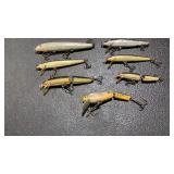 Vintage Jointed Minnow Fishing Lures 7pc