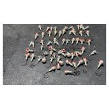 Jig Head Fishing Hooks Lot White Red Eye Round