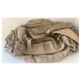 Leather duffle bag
