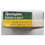 20 rds Remington 150 gr core-lokt 20 centerfire