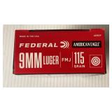 50rds Federal American 115gr Eagle 9 mm Luger