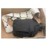 Military Style Canteen w/ Cover & White Web Belt