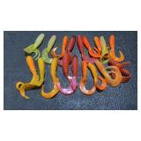 Soft Plastic Grub Lure Lot Orange Yellow 16pc