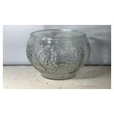 9.5-9.5" Embossed Grape Glass Bowl