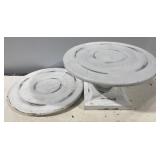 Distressed White Wooden Cake Stands & Display
