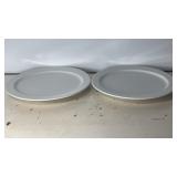 11.5"x10" Winter Frost Oval Platters Pair