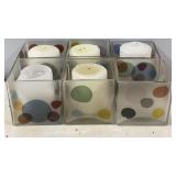 Set of 6 Frosted Glass Votive Candle Holders With
