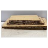 Set of 3 Rustic Live Edge Wood Serving.