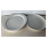16"-17"x11"-12.5" White Oval Serving Platters 2pc