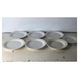 6"-7"x6"-7" Set of 7 White Dinner & Salad Plates