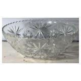 10.5x10.5" Cut Glass Starburst Serving Bowl