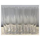 Set of 10 Tall Clear Glass Cylinder Vases with