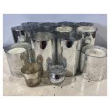 Set of 14 Mercury Glass Candle Holders & Votives
