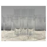 Set of 7 Clear Glass Cylinder Vases & Hurricane