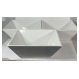 12x12" White Square Bowls.