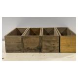 Set of 4 Rustic Wooden Storage Boxes Item#
