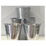 Set of 5 Galvanized Metal Buckets.