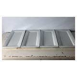 16"x7" Set of 4 Over and Back White Rectangular