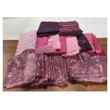 Lot Pf 11 pink Table Runers And 9 Linen / Fabric.