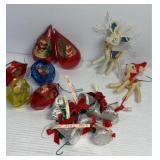 Vintage ornaments with deer and Hershey kisses