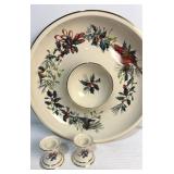 Lenox Winter Greeting Platter Candle Holders