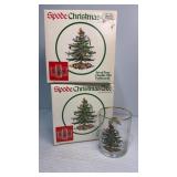 Two sets of Spode double old fashions glasses