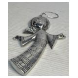 Retro Pewter Angel Ornament