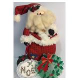 Santa plush and two hanging decor