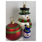Snowman Cookie Jar 11ï¿½ & Bulb Jar 7ï¿½ & Ornament