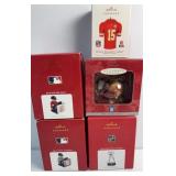 Sport themed Hallmark ornaments in original box