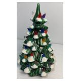 Ceramic Christmas tree - needs two colored  bulbs