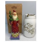 Jim Shore Santa and candle holder