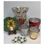 Assortment of candle holders and rings