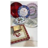 Christmas serving platters and burner covers