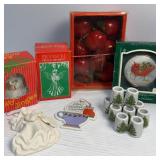 Various vintage ornaments with 10 tiny candle