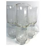 Collection of six Christmas drinking glasses