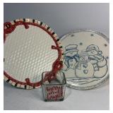 Christmas serving platters and dish