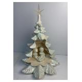 Ceramic Christmas tree with nativity scene