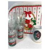 Collection of 4 Christmas Coca Cola Glasses,