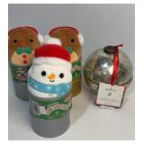 Hallmark Candle and 3 squishmallows