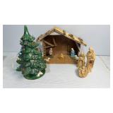 Ceramic tree, nativity scene