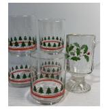 Six Christmas Drinking Glasses